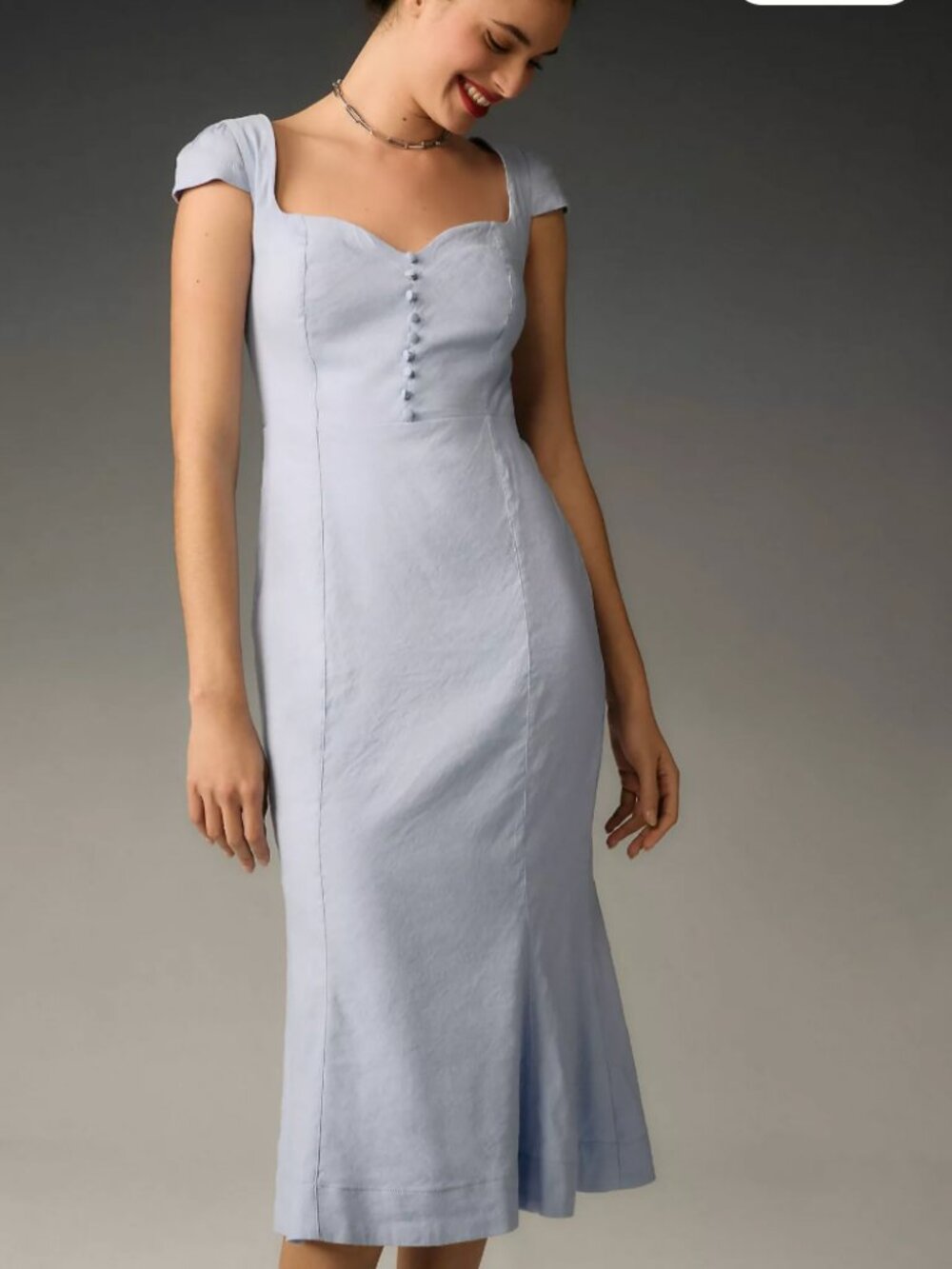 Maeve | by Anthropologie | The Cecily Fit & Flare Sweetheart Dress | Sky Blue